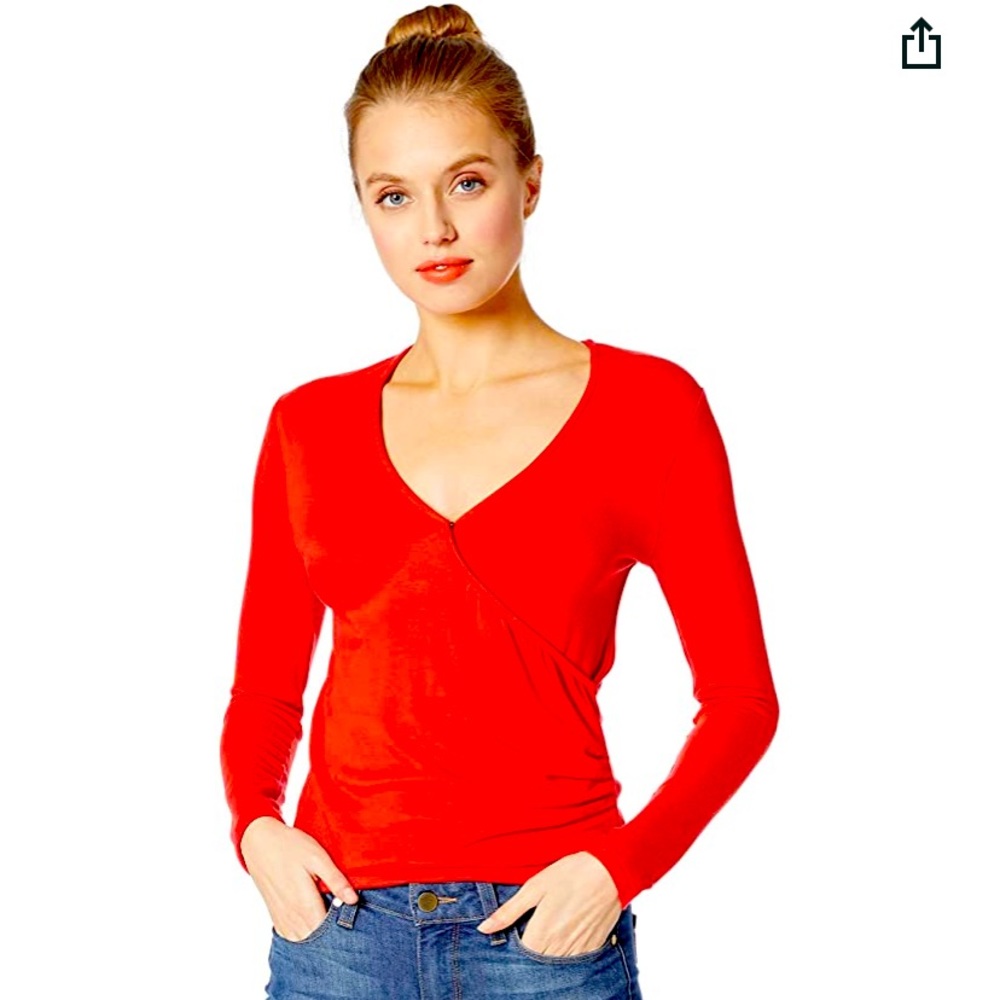Cupcakes and Cashmere Red Long Sleeve Top